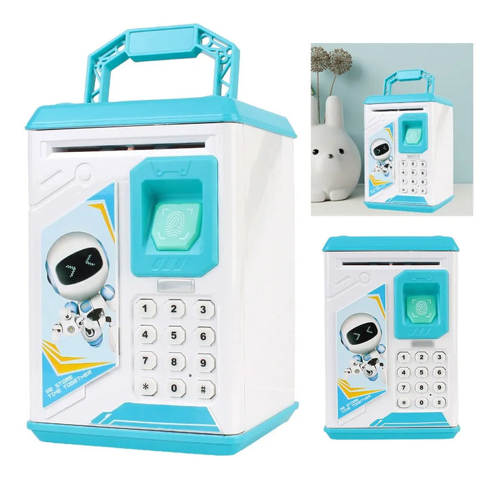 Electronic Fingerprint Piggy Bank, ATM Automatic Deposit, Cash and Coin Saving Bank - Ideal Christmas Gift for Kids, Teaches Money Management Skills