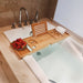 Adjustable Wooden Bath Tray — Extendable Bathtub Rack & Storage Shelf