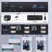 Dual‑Monitor HDMI 2.1 KVM Switch 2x2 — HDMI 2.1 or HDMI + DisplayPort 1.4 — 8K@60Hz / 4K@120Hz
