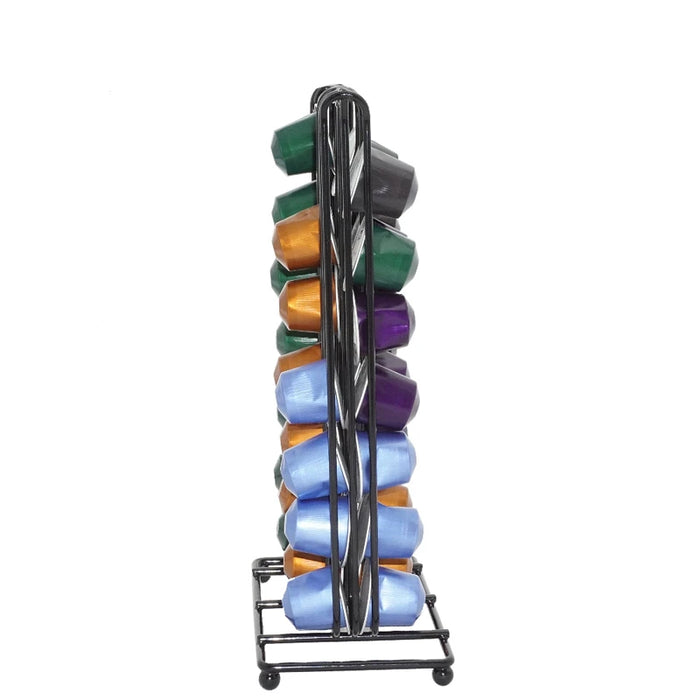 360° Rotating 24-Capsule Stainless Steel Coffee Pod Holder JT222
