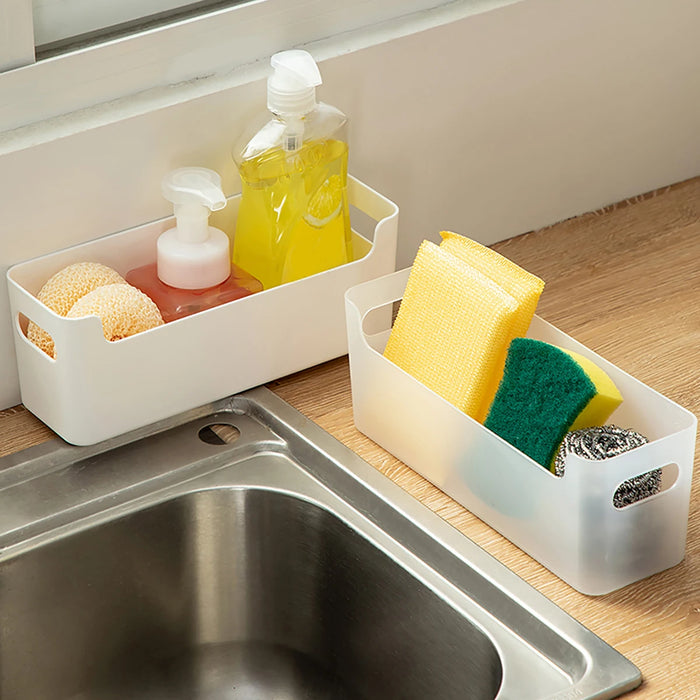 WORTHBUY - Multifunctional Plastic Kitchen Storage Organization Box, Wall-Mounted and Punch Free - Convenient Storage Solution for Kitchen Accessories