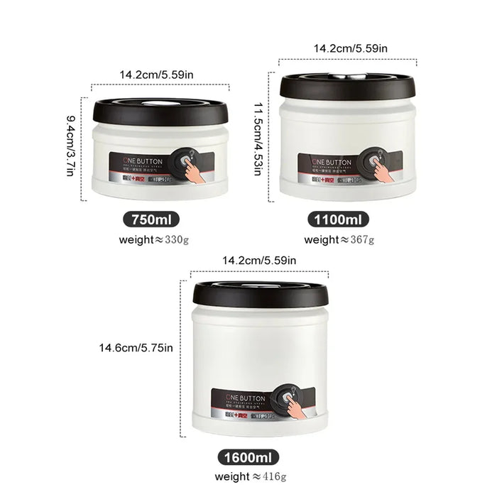 Stainless Steel Vacuum Coffee Canister — Airtight Storage for Beans, Tea & Dry Foods