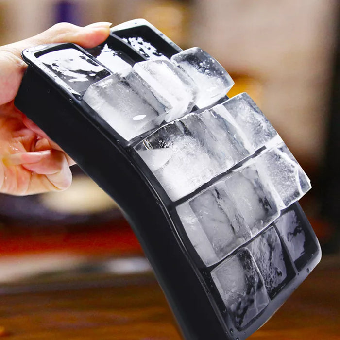 Food Grade Silicone Ice Tray Mold - 4/6/8/15 Grid Large Ice Cube Square DIY Ice Blocks Maker - Ideal for Homemade Bar Pub Wine Ice Blocks