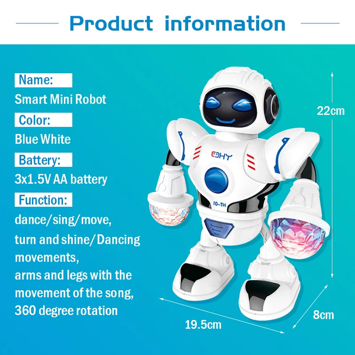 Mini Automatic Dancing Robot - Intelligent Electric Toy with Light and Music Features, Simulated Educational Model - Perfect Gift for Children's Learning and Play
