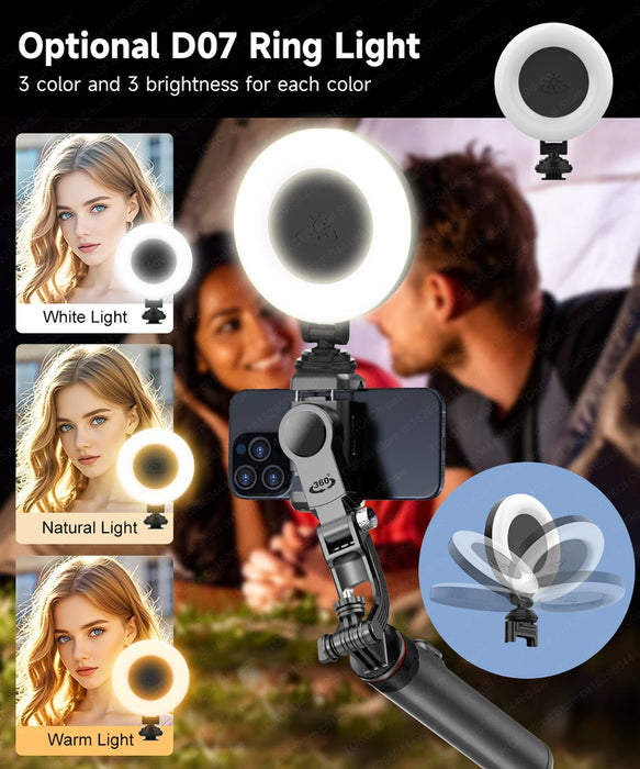 C22 AI Face-Tracking Handheld Gimbal Stabiliser — 3‑in‑1 Selfie Stick & Tripod for Smartphones