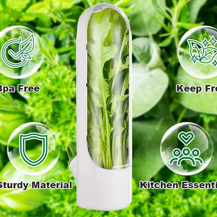 Herb Saver Storage Container - Fresh Herb Keeper and Vanilla Vegetables Preservation Bottle for Refrigerator - Ideal Kitchen Gadgets for Freshness Preservation