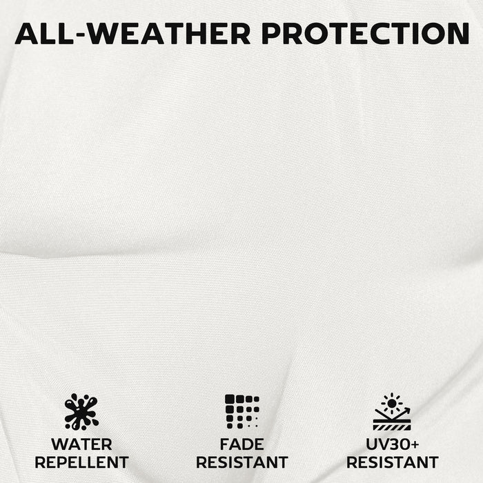 Outsunny Outdoor Seat Cushions Set of 2 with Ties, Waterproof Garden Seat Pads, Cream White