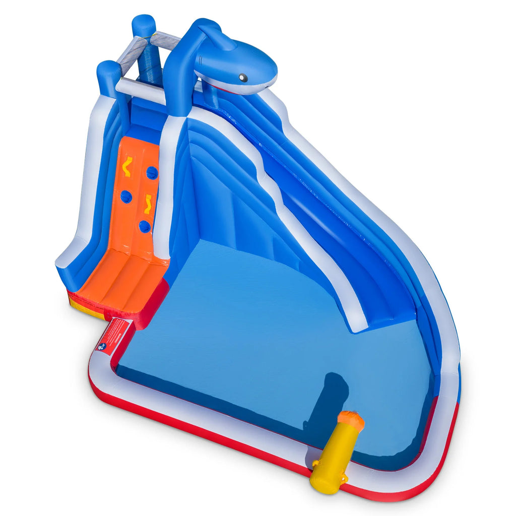 Shark-Themed Kids Water Park with Climbing Wall for Party Summer