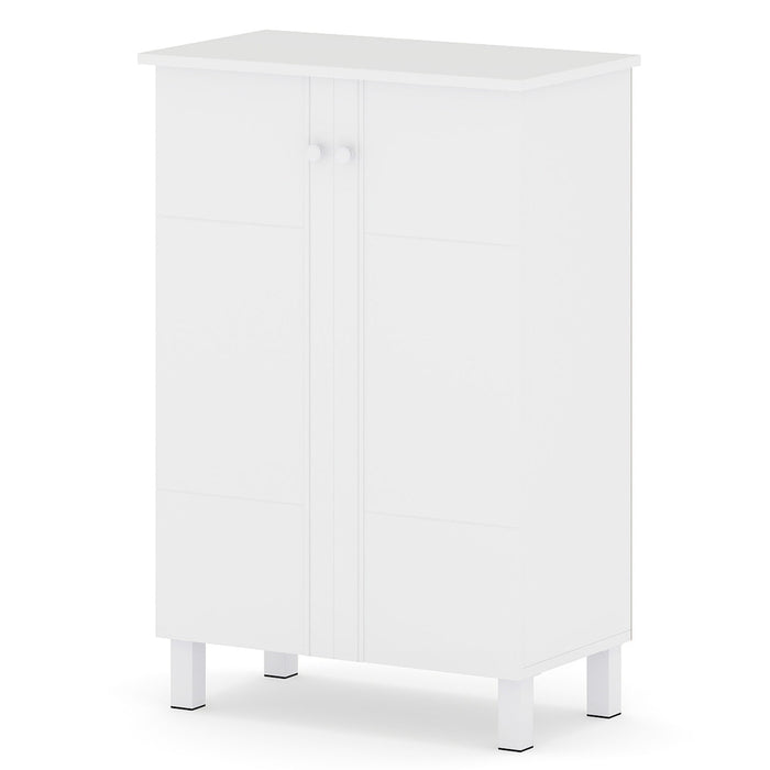 Shoe Storage Cabinet with Removable Shelves and 2 Doors for Entryway-White