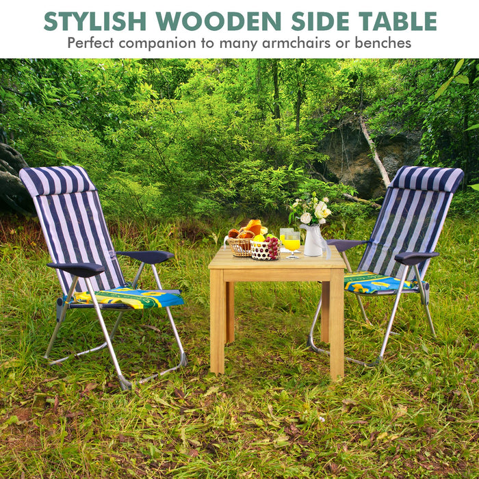 Outdoor Acacia Wood Side Table with Oil Finished for Patio Backyard Garden Poolside Balcony-
