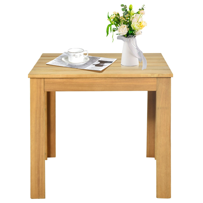 Outdoor Acacia Wood Side Table with Oil Finished for Patio Backyard Garden Poolside Balcony-