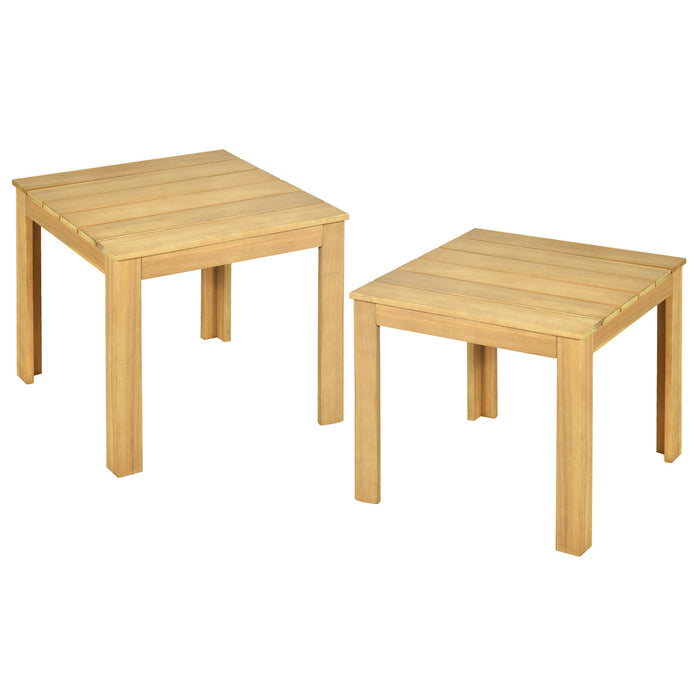 Outdoor Acacia Wood Side Table with Oil Finished for Patio Backyard Garden Poolside Balcony-