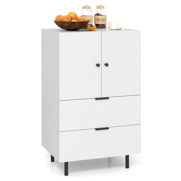 Sideboard Buffet Cabinet 2-Door Serving Cupboard Buffet Table Display Cabinet-