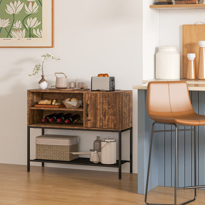 Sideboard Buffet Cabinet with Wine Racks and Storage Shelves-