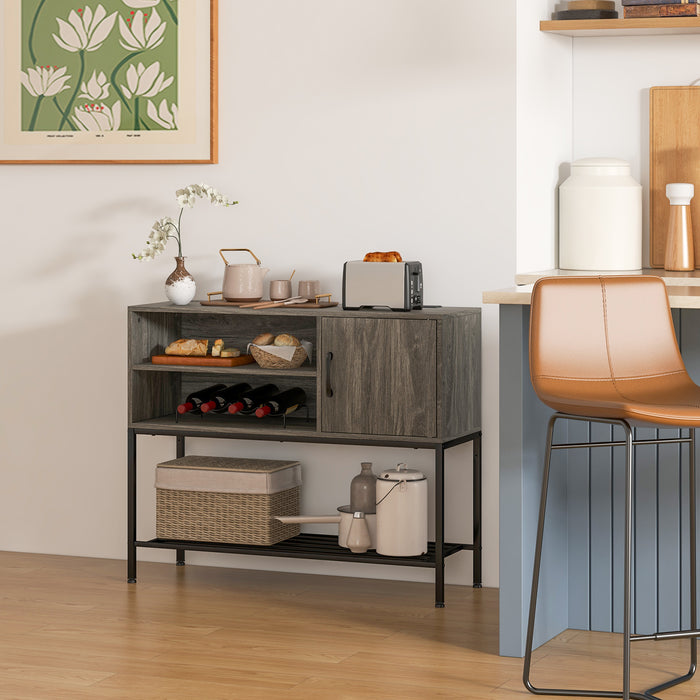 Sideboard Buffet Cabinet with Wine Racks and Storage Shelves-