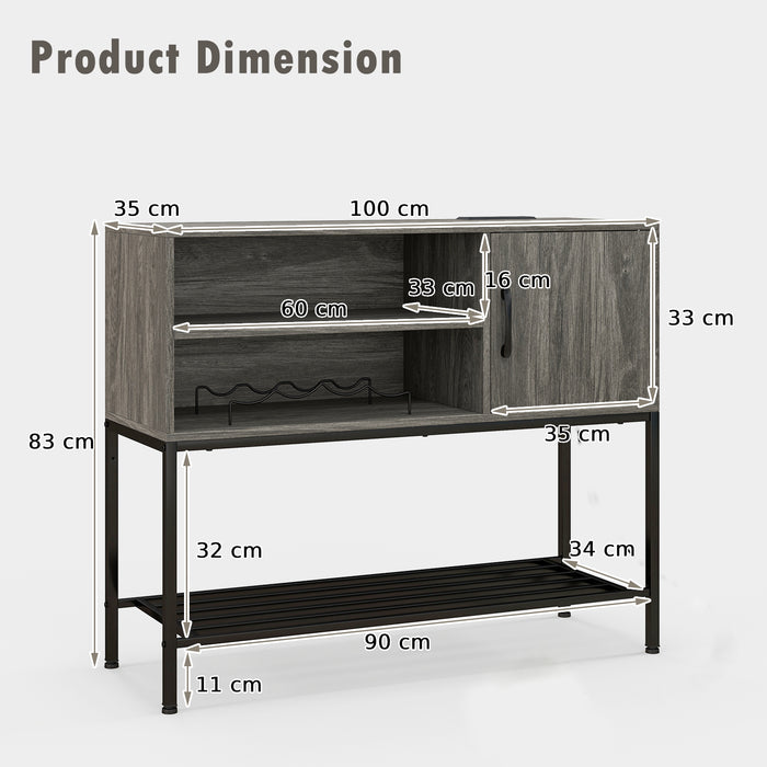 Sideboard Buffet Cabinet with Wine Racks and Storage Shelves-