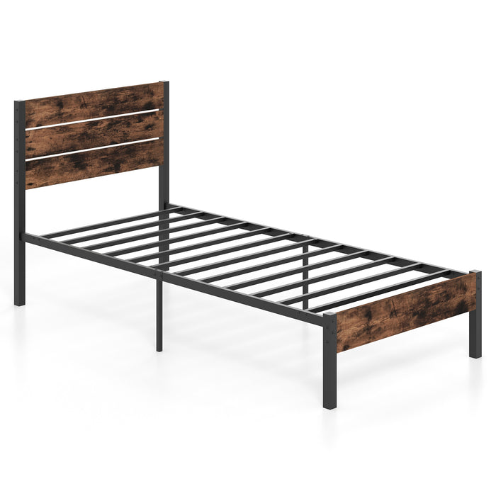 Single/Double Size Bed Frame with High Headboard-Single Size
