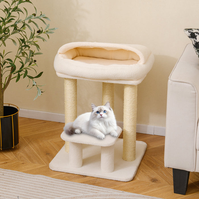 Small Cat Tree for Indoor Cats with Sisal Scratching Posts-