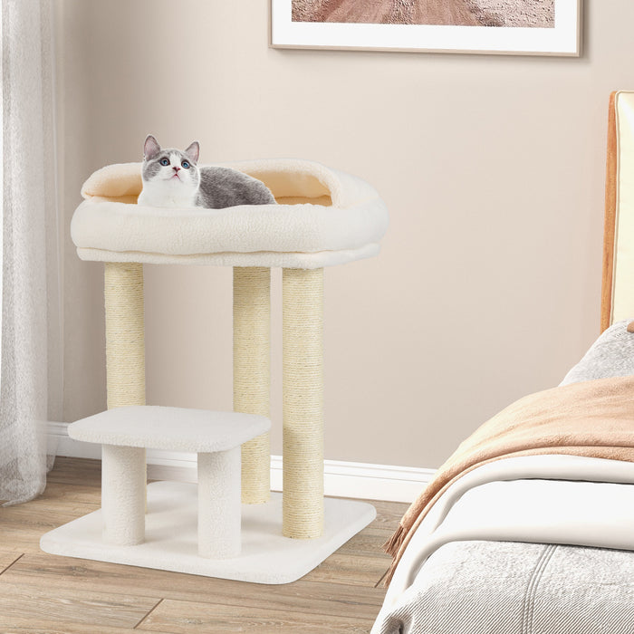 Small Cat Tree for Indoor Cats with Sisal Scratching Posts-