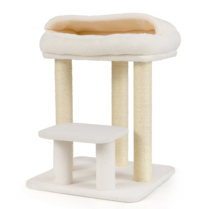 Small Cat Tree for Indoor Cats with Sisal Scratching Posts-