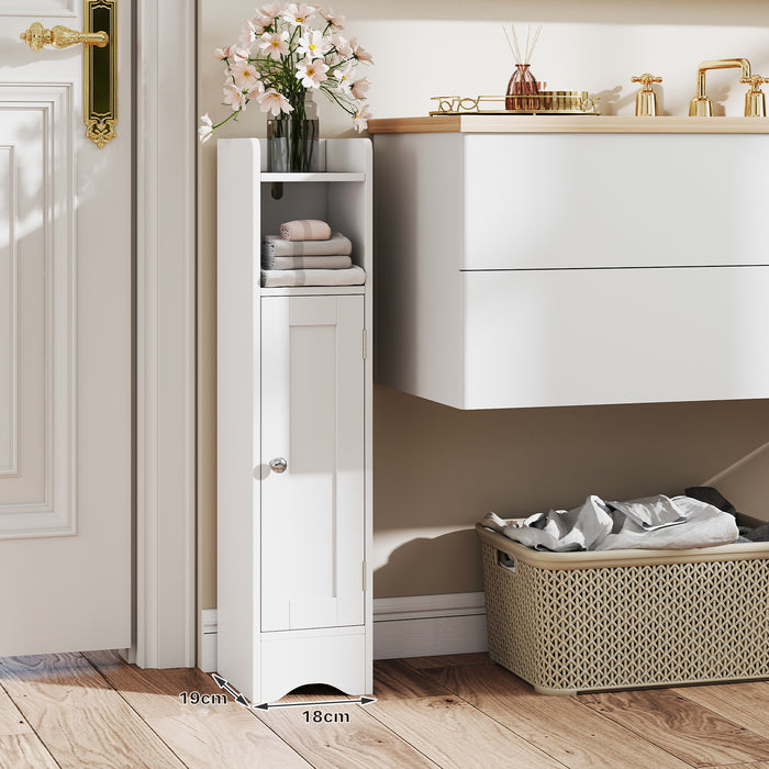 Small Bathroom Storage Cabinet with Door and Adjustable Shelves-