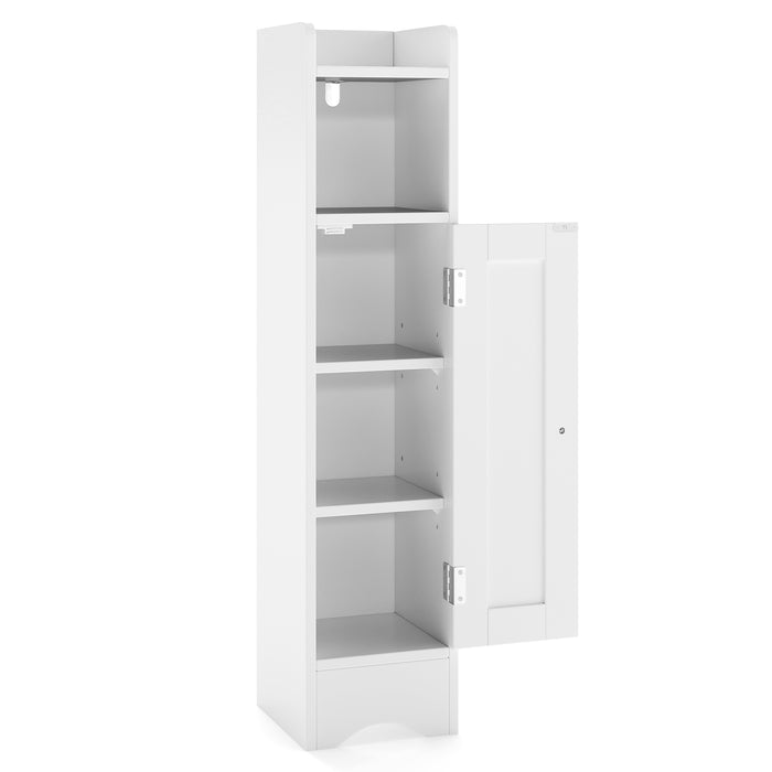 Small Bathroom Storage Cabinet with Door and Adjustable Shelves-