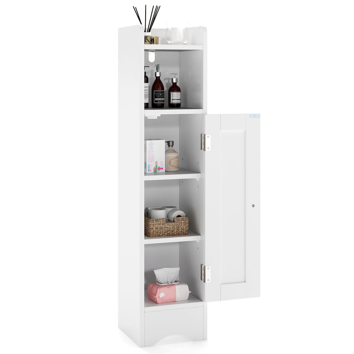 Small Bathroom Storage Cabinet with Door and Adjustable Shelves-