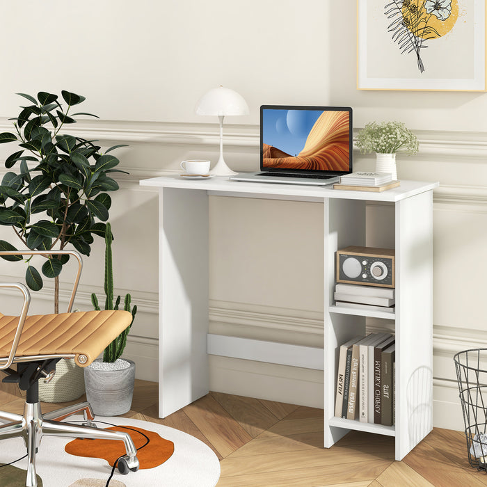Small Computer Desk with Storage and Adjustable Shelf-