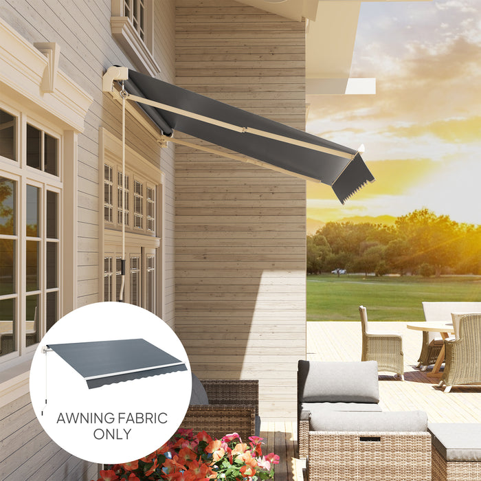 Outsunny Awning Replacement Canopy, Water Resistant UPF 50+ Sun Shade Cover for 3 x 2.5 m Garden Awning (Fabric Only), Grey