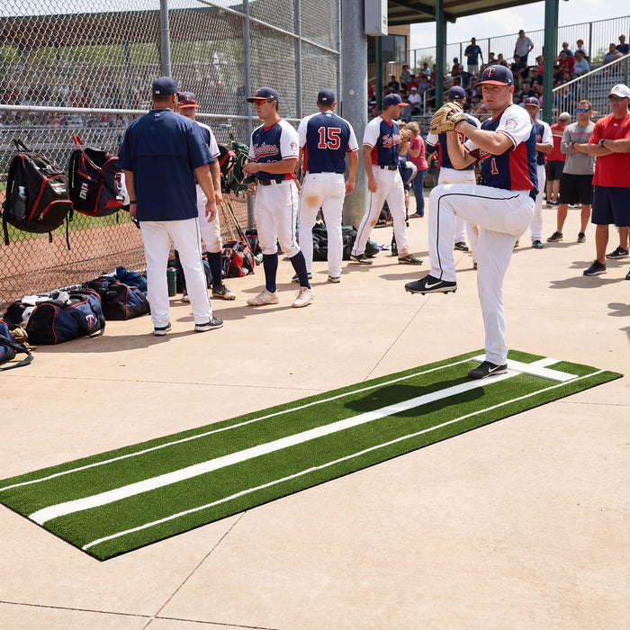 Softball Pitching Mat 10 x 3 FT Softball Training Aid with Pitching Mound-