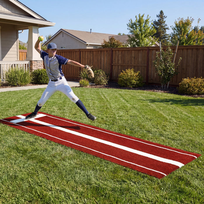 Softball Pitching Mat 10 x 3 FT Softball Training Aid with Pitching Mound-