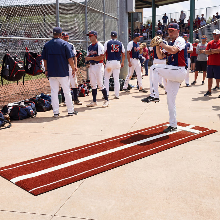 Softball Pitching Mat 10 x 3 FT Softball Training Aid with Pitching Mound-