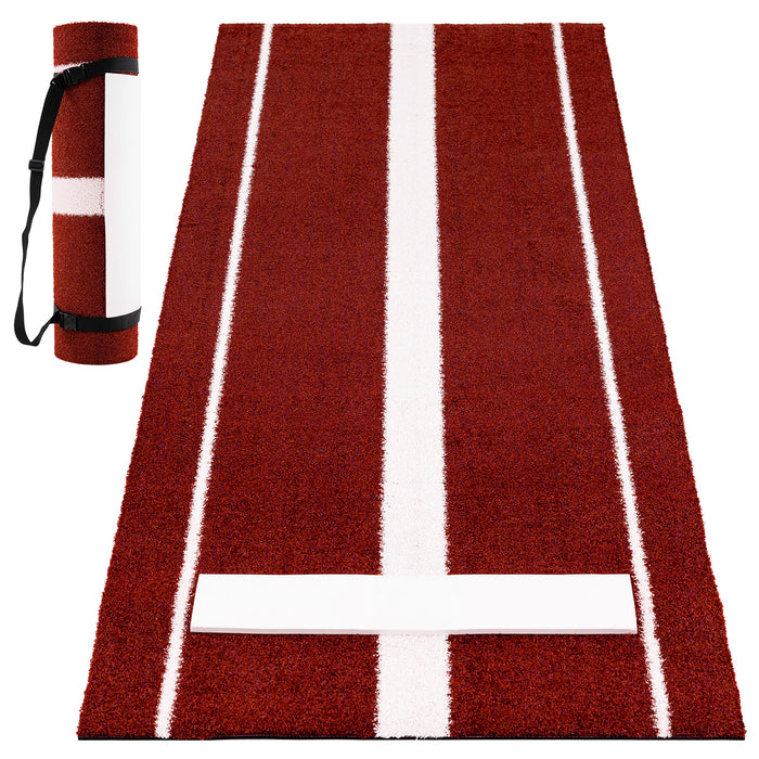 Softball Pitching Mat 10 x 3 FT Softball Training Aid with Pitching Mound-