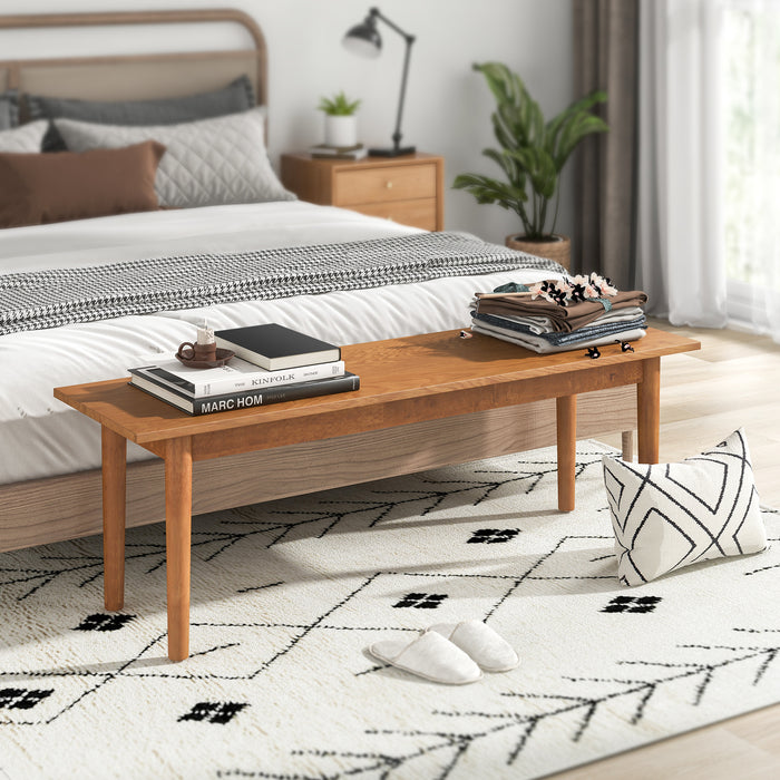 Solid Wood & Rubber Wood - Dining Bench with Sturdy Construction - Ideal for Extra Seating in Dining Area