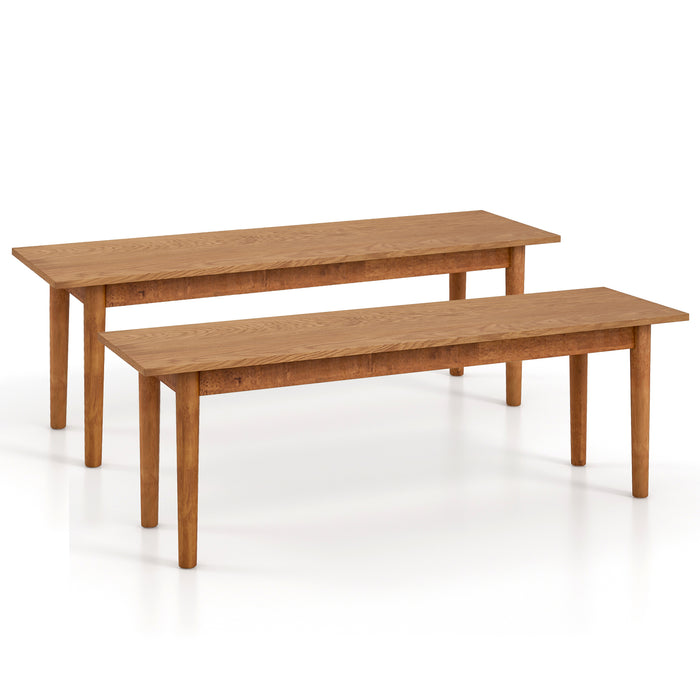 Solid Wood & Rubber Wood - Dining Bench with Sturdy Construction - Ideal for Extra Seating in Dining Area
