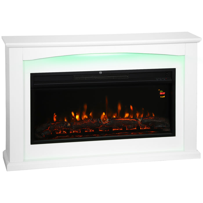 HOMCOM 2000W 5118 BTU Faux Flame Fireplace - White