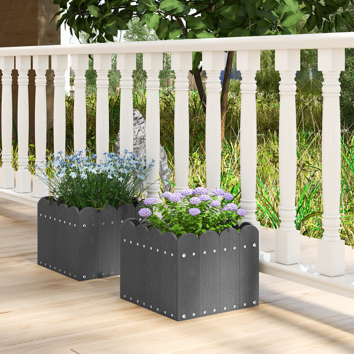 2 Pack Square Planter Box - With Drainage Gaps in Vibrant Orange - Ideal for Home or Office Indoor/Outdoor Gardening