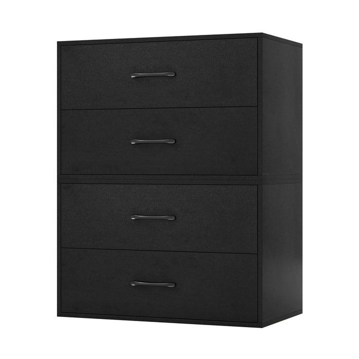 Stackable 2-Drawer Dresser with Anti-scratch Pads and Anti-tipping Devices-Rustic Brown