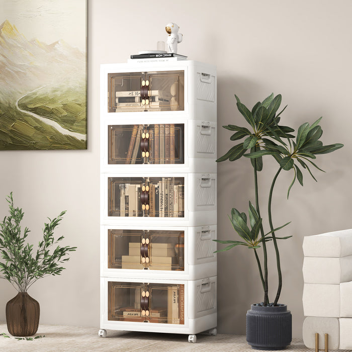 27/34/44/59/78/92.5 Gal Stackable Storage Bins with Lockable Wheels-78 Gal-4-Tier