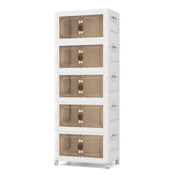 27/34/44/59/78/92.5 Gal Stackable Storage Bins with Lockable Wheels-78 Gal-4-Tier