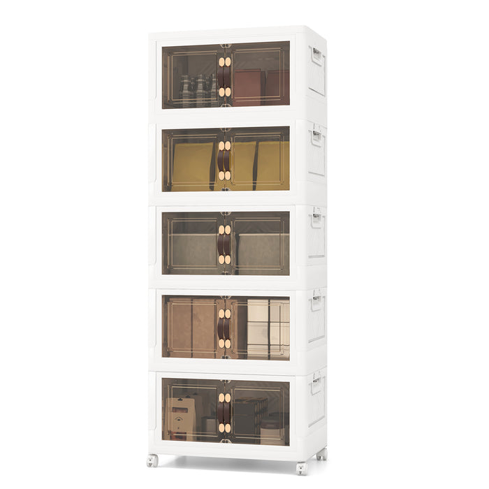 27/34/44/59/78/92.5 Gal Stackable Storage Bins with Lockable Wheels-78 Gal-4-Tier