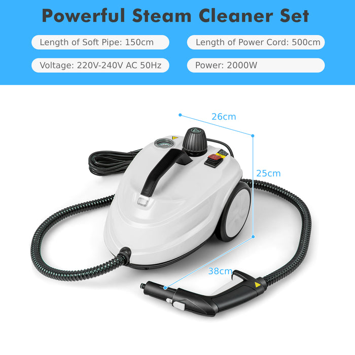Steam Cleaner 2000W High Pressure Steamer Cleaning Machine with 15-Piece Accessories-
