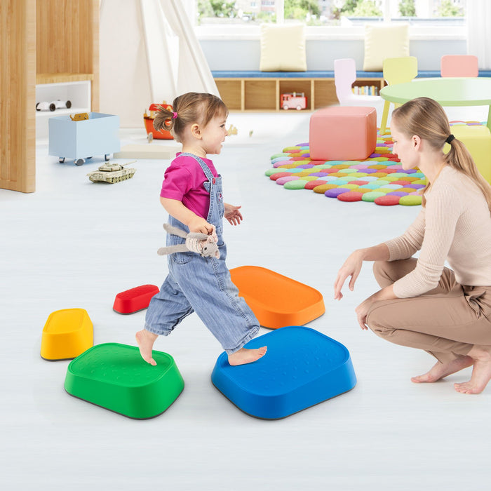 Stepping Stone for Kids 5Pcs Non-Slip Toddler River Stone Set-Multicolor