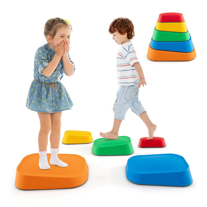 Stepping Stone for Kids 5Pcs Non-Slip Toddler River Stone Set-Multicolor