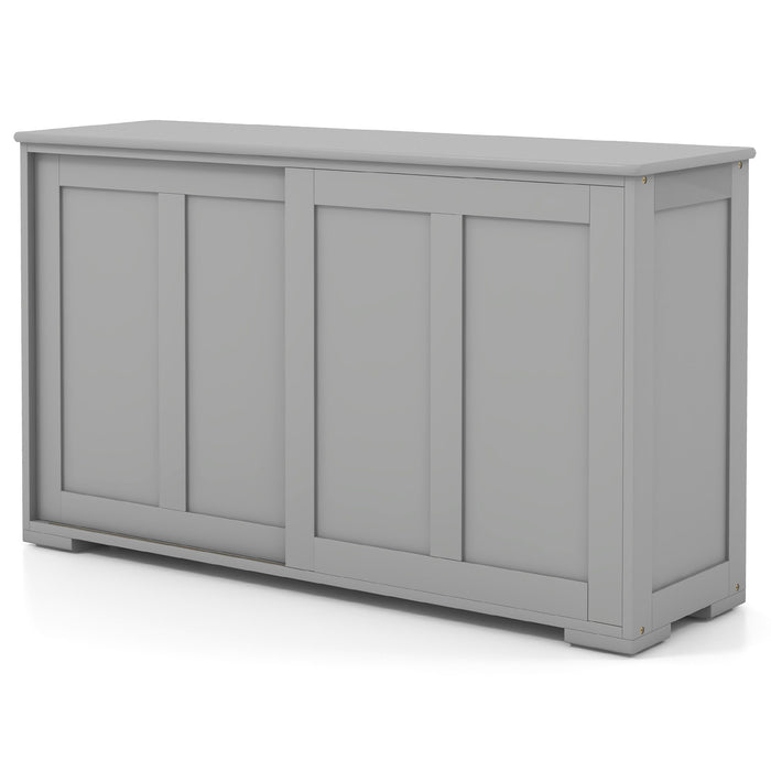 Storage Sideboard with Sliding Door and Double Partition-