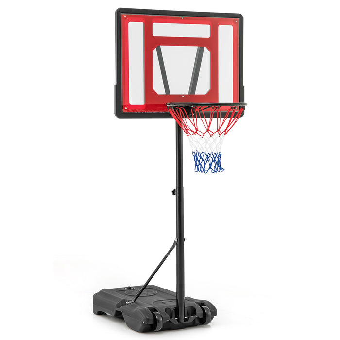 Swimming Pool Basketball Hoop Adjustable with Fillable Base and Wheels-