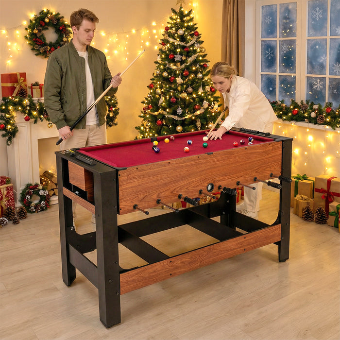 Swivel Game Table 2-in-1 Foosball and Pool Combo Space-saving-