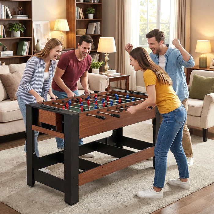 Swivel Game Table 2-in-1 Foosball and Pool Combo Space-saving-