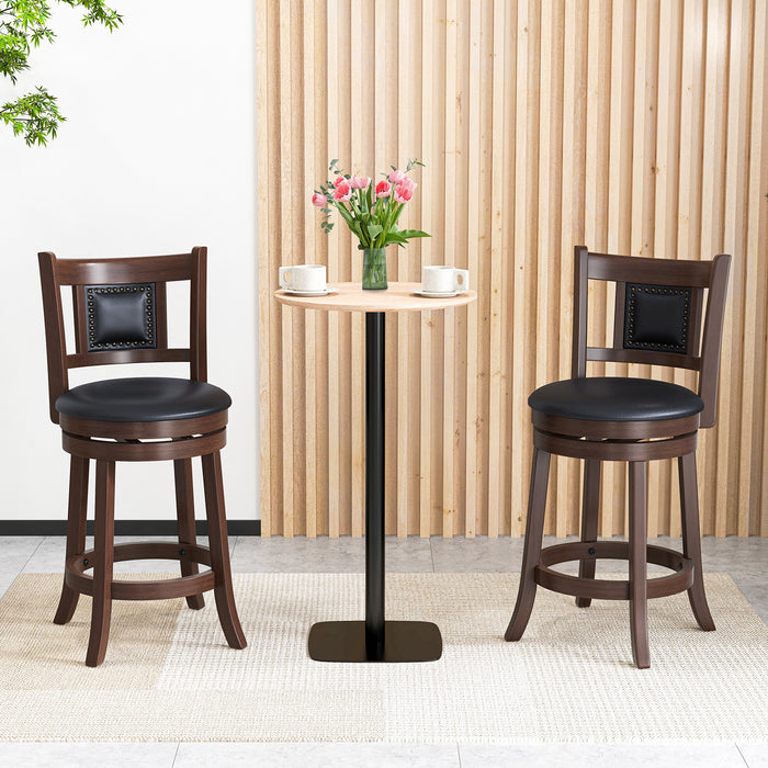 Swivel Bar Stools (Set of 2) - 65/74 cm Height with Curved Backrest, 30 Inches - Ideal for Home Bars and Kitchen Islands