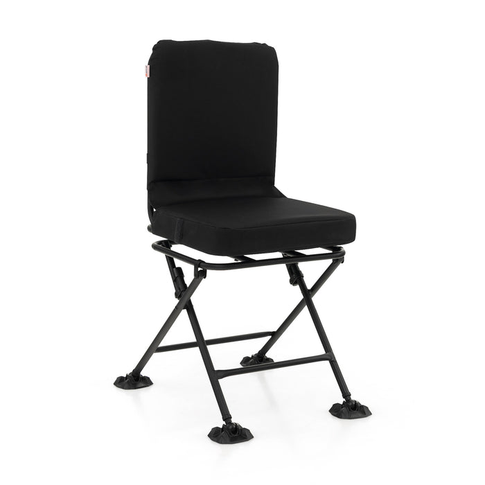 Swivel Hunting Chair 360° - Silent and Padded for Extra Comfort, Black - Ideal for Hunters Seeking Comfortable and Quiet Seating